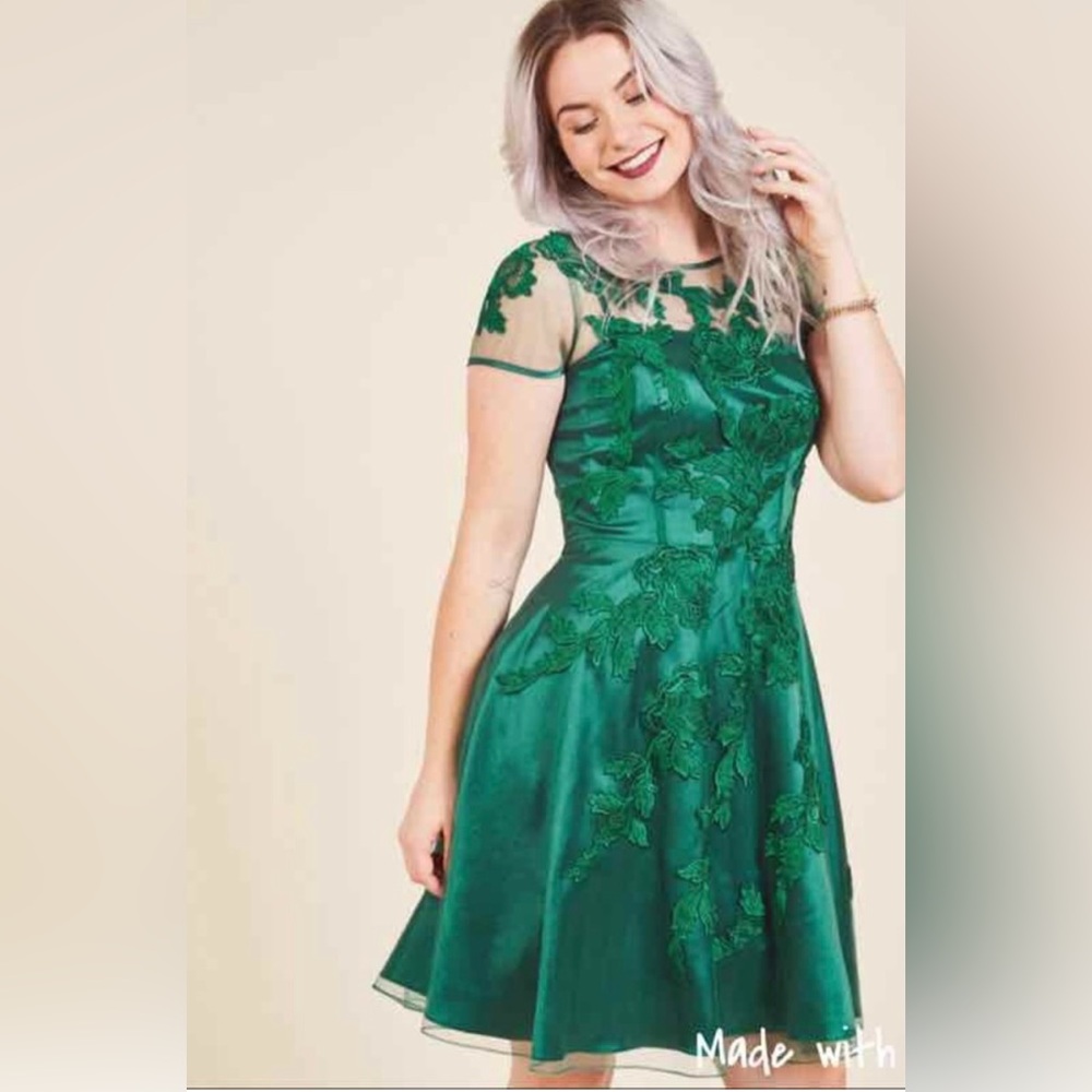 ModCloth Emerald Green Cocktail/Prom Dress 1930s-1940s Hollywood Inspired Sz XS
